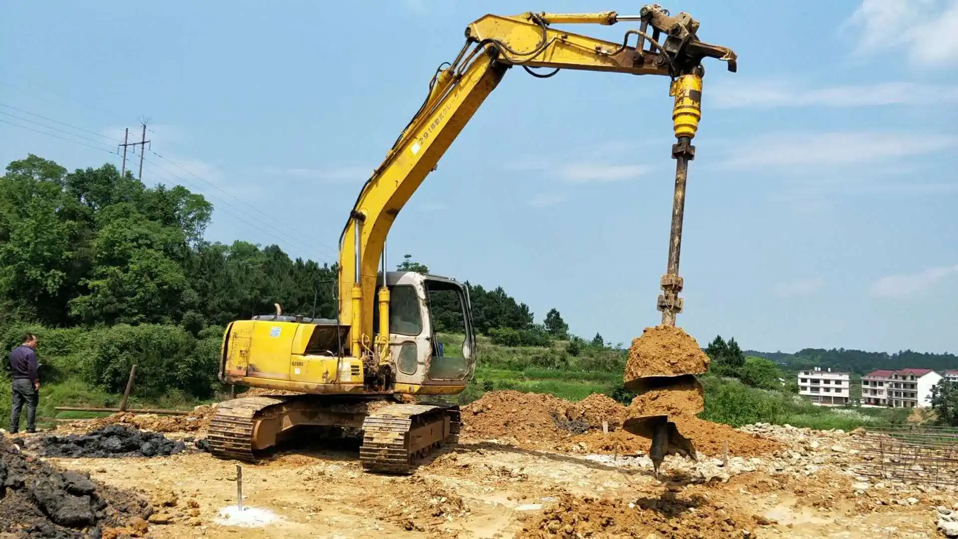 Removal of tree stump machine earth drill auger for  diggers