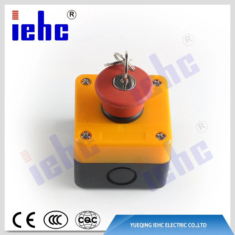 iehc XAL series waterproof mushroom head emergency stop push button switch control station box with key
