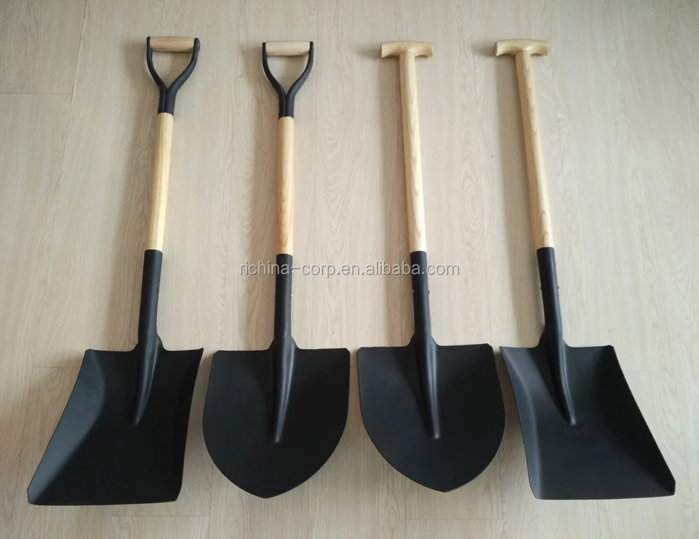 Garden Shovels Spain type shovel with wooden Y handle Wholesale Tools Carbon Steel Tree Garden Digging Spade Shovel