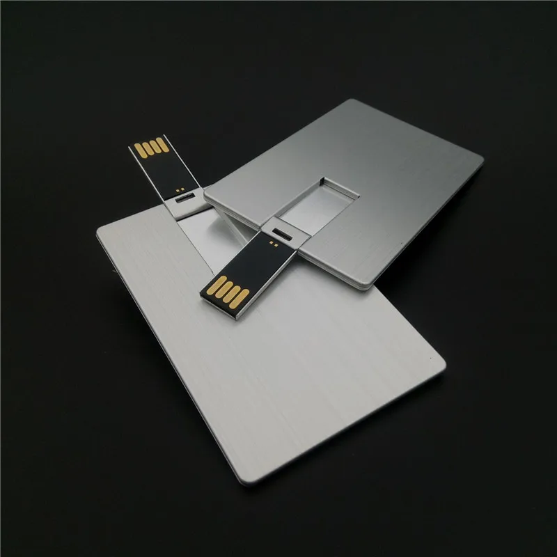 Metal Credit Card USB Flash Drive 32G Pendrive 64G USB Stick 16G 8G Flash Drive Memory Stick Bank Card Pen Drive