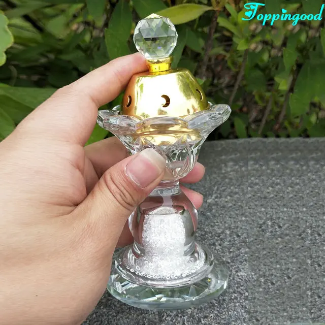 Diamond Filled Crystal Glass Nice Incense Bukhoor / Bakhour Burner
