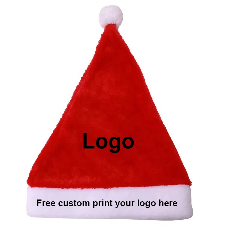 Free shipping custom printing your company or your team logo custom print christmas hat santa hat
