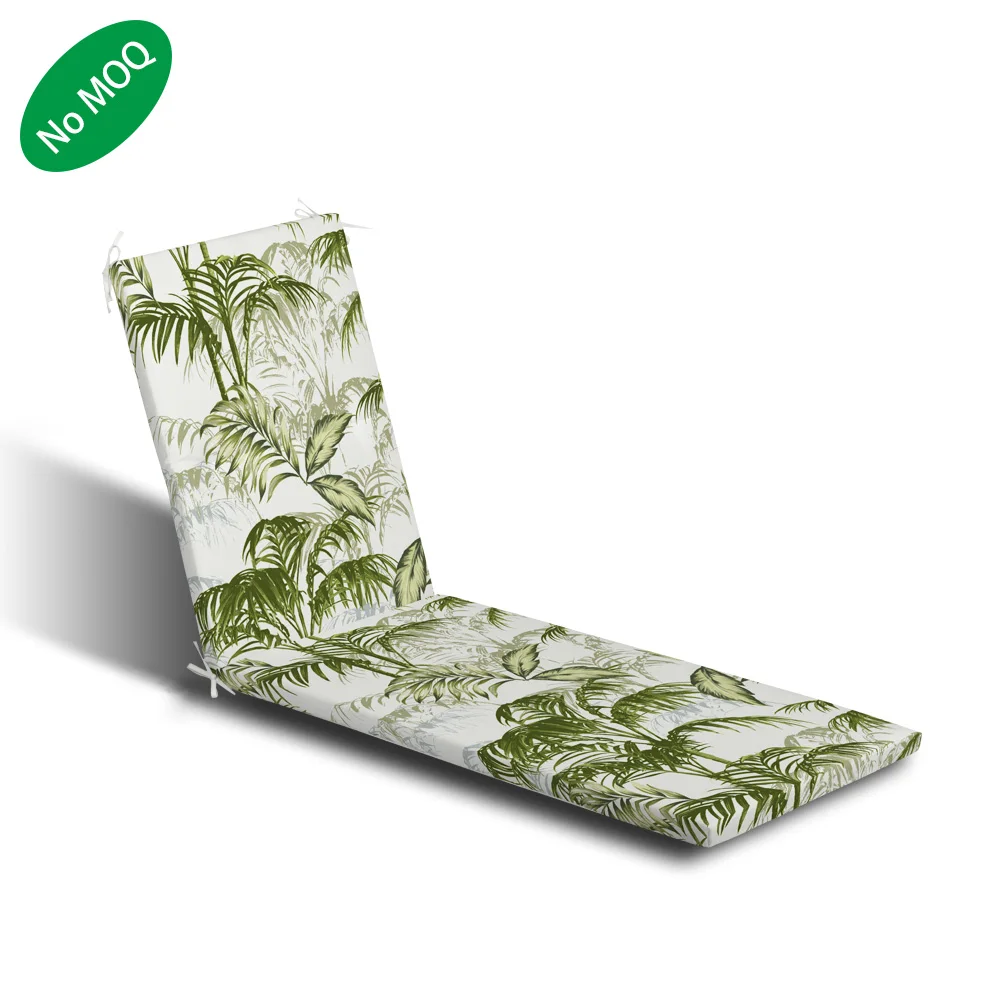 All Weather Tropical forest Plant Print Waterproof Plain Beach Sun Lounge Cushion for Outdoor