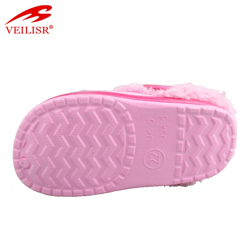 New cheap warm plush eva garden kids winter clogs