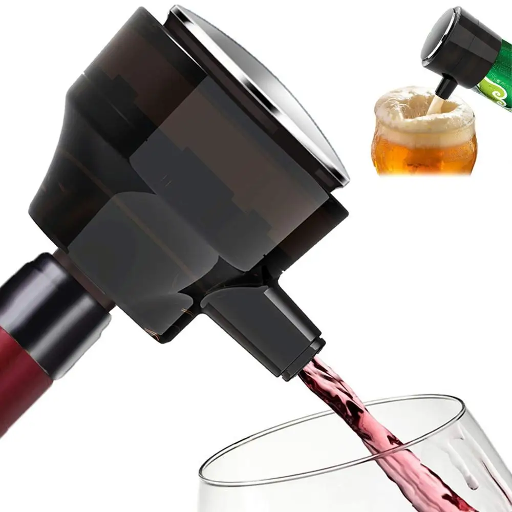 
Electric High Speed Ultrasonic Wine Decanter Beer Foam Maker Instant Aerator Pourer With 2 Bases Fit For Cans And Bottles 