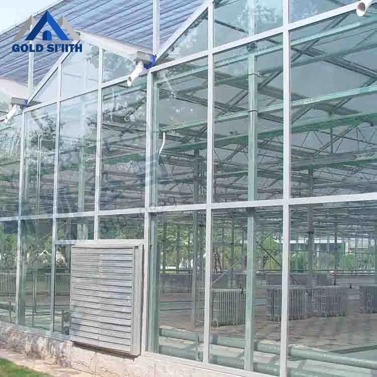 China Greenhouse Supplier Gold Smith Agricultural Glass Greenhouse