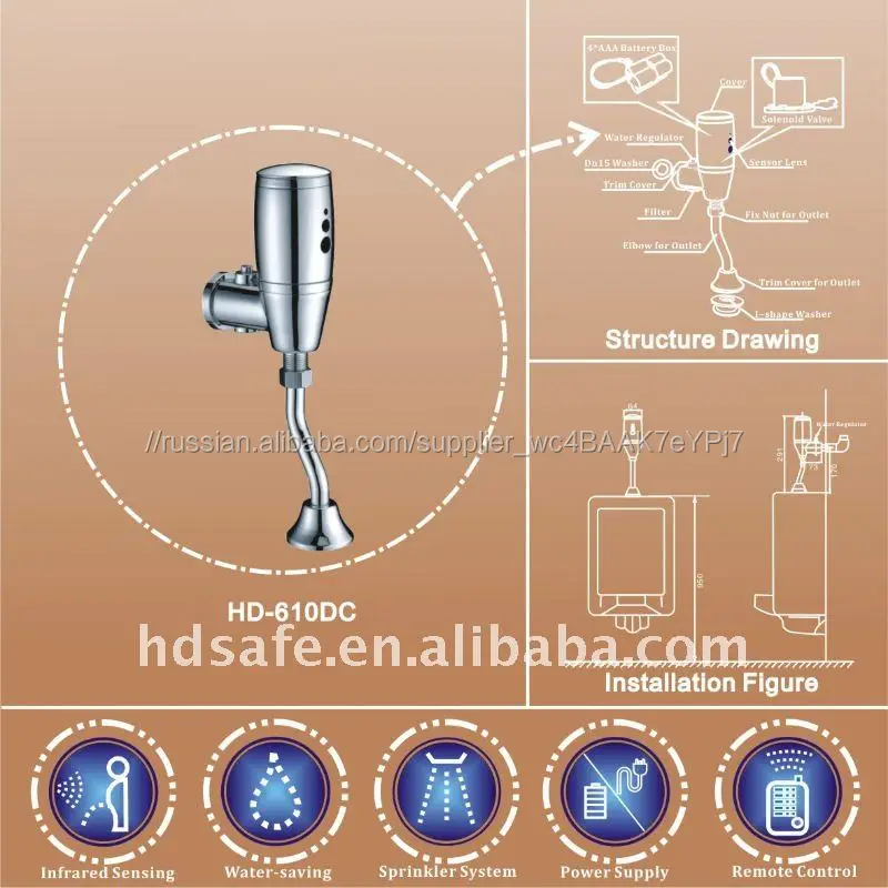 2016 Luxury High End Внешний Электронный Писсуар Flushometer