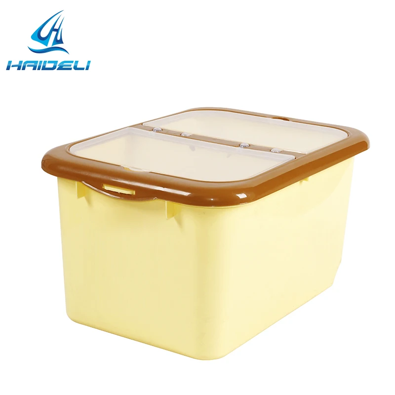 Cheap eco friendly kitchen chinese food box clear plastic 10 15 20 25kg rice grain storage containers with lid for sale