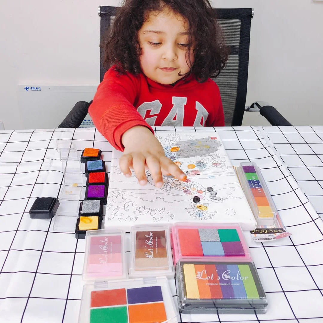 Craft Ink Pad Stamps Partner Rainbow Set of 6 DIY Multicolor Craft Stamp Pad 24 Colors