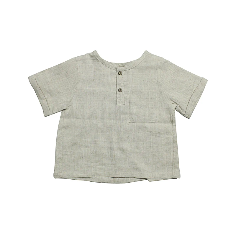 
2021 Little Kids Clothes Children Mini Shirt Linen Fabric Toddler Blouse Plus Size 