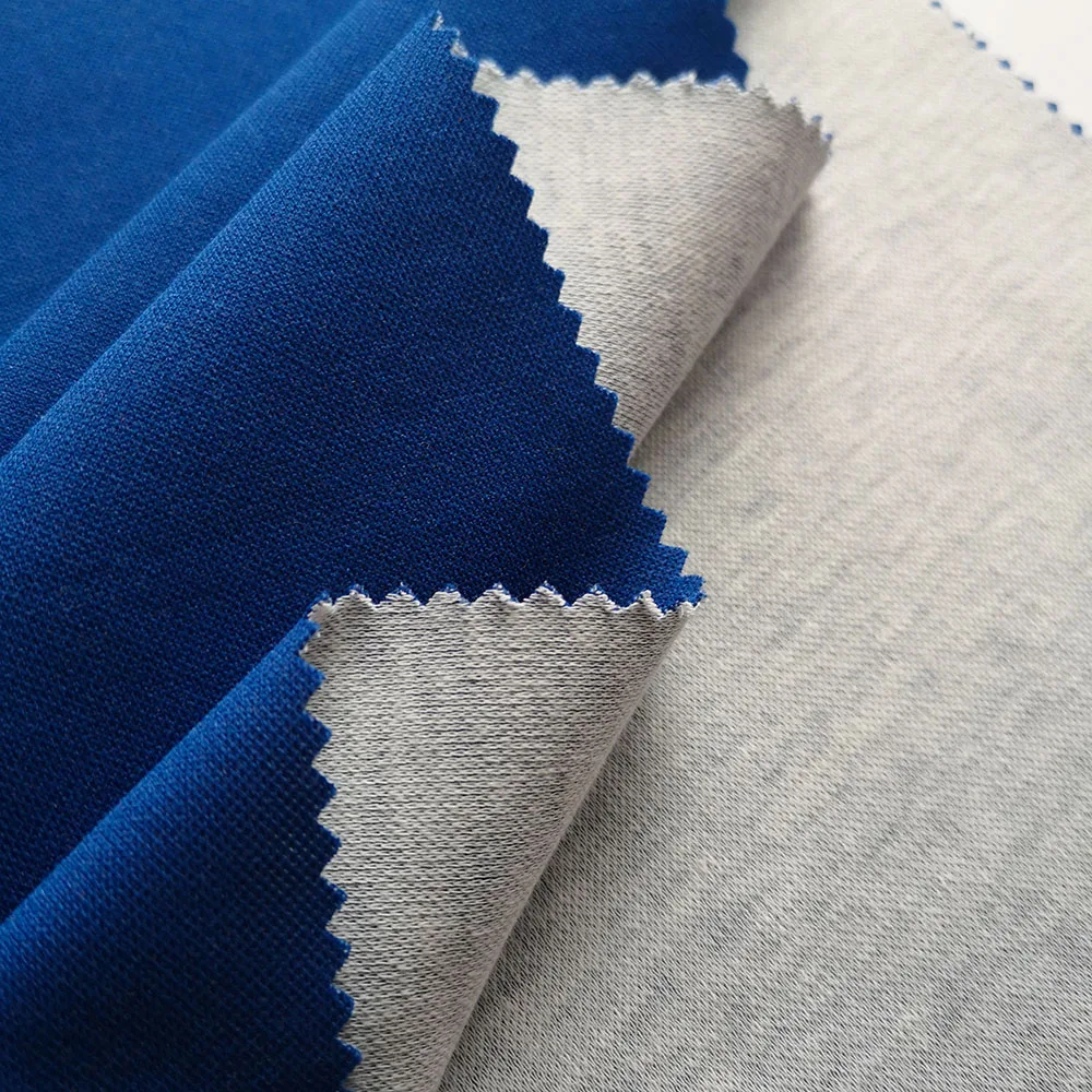 
Eco friendly circuler knitting single jersey 65/35 polycotton fabric double knit french terry for student uniforms RTS PS1Y33 