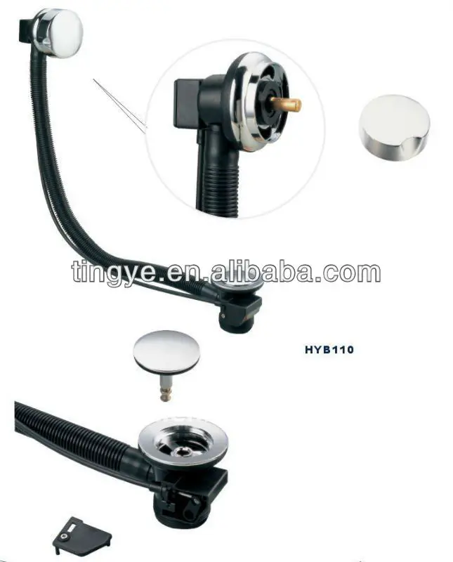 bath tub waste with brass plug control knob,bath drains,bath