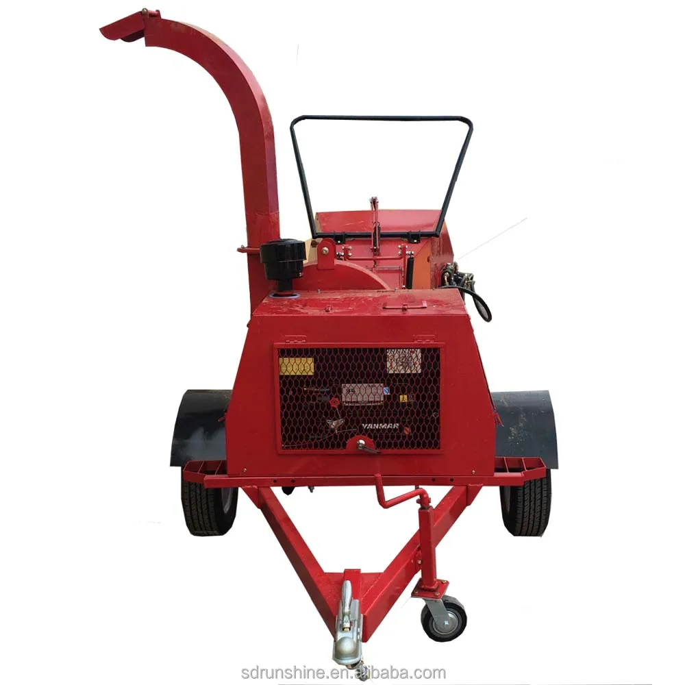 DWC22 wood chipper machine with diesel engine and 2 ball hitch