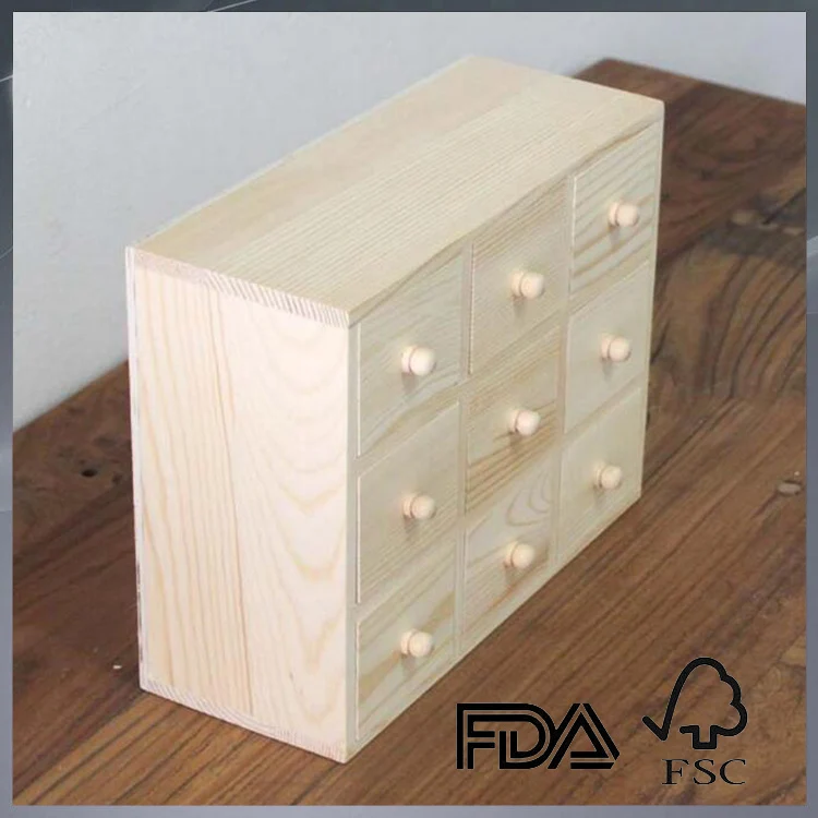 Маленький Настольный ящик из сосновой древесины, маленький функциональный ящик