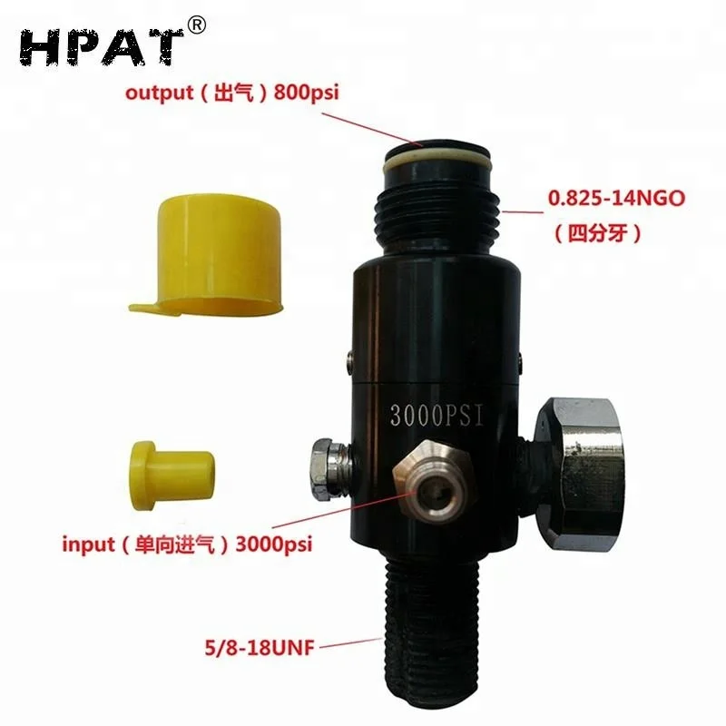 4500psi Paintball Tank Regulator Output Pressure 800psi Thread 5/8-18UNF or M18*1.5 Available