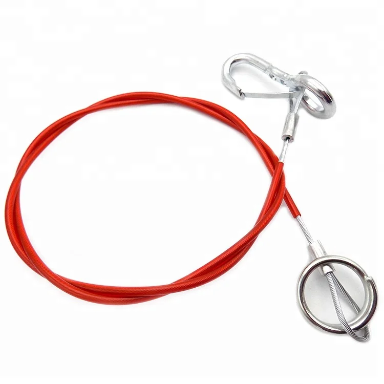 ПВХ покрытием стальной трос с брелок и крючок