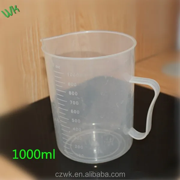 New products 1000ml plastic graduated container with comfortable handle Laboratory Plastic Beakers