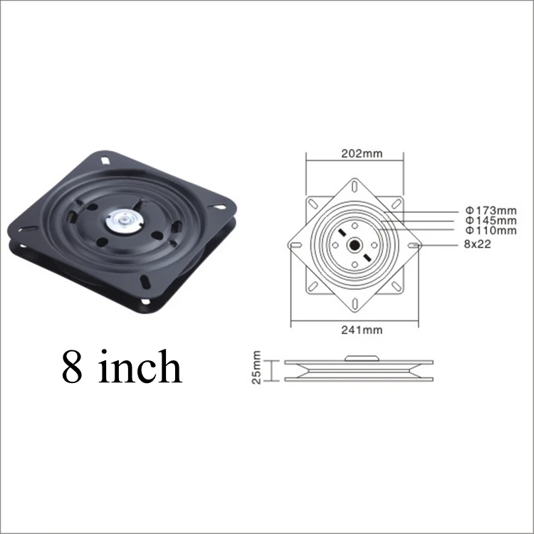 Office chairs bar stools recliners gliders chair swivel plate 180 degree  auto return memory  - 8 inch replacement mechanism