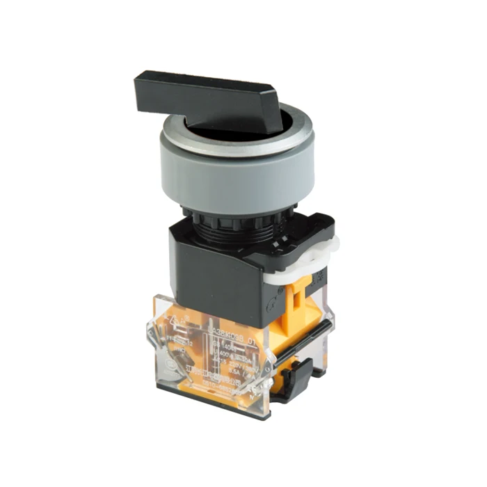 LA38 series 30mm plastic 2 or 3 position rotary switch  square head selector push button switch with long handle