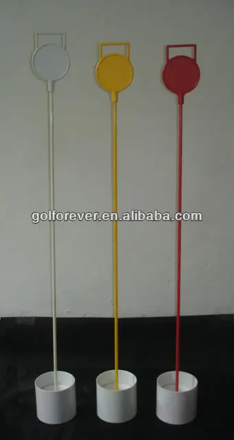 golf practice flag pole marker with stripped fiberglass stick