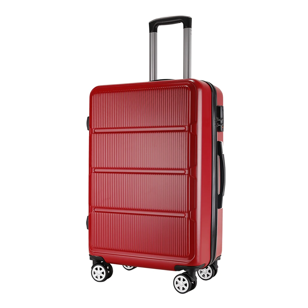 High quality ABS PC hard shell spinner 4 wheels trolley bags custom travel trolly suitcase