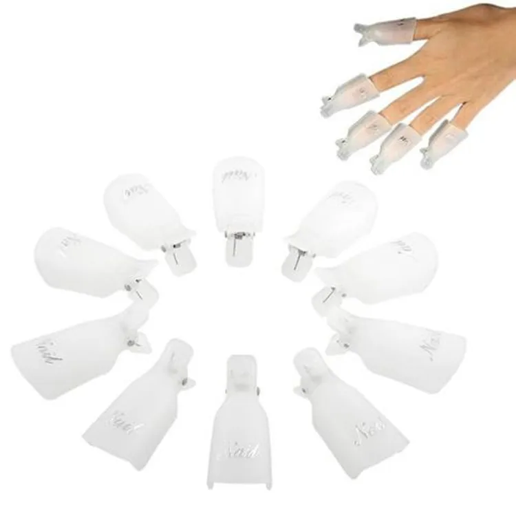 Plastic Acrylic Nail Art Soak Off Cap Clip UV Gel Polish Remover