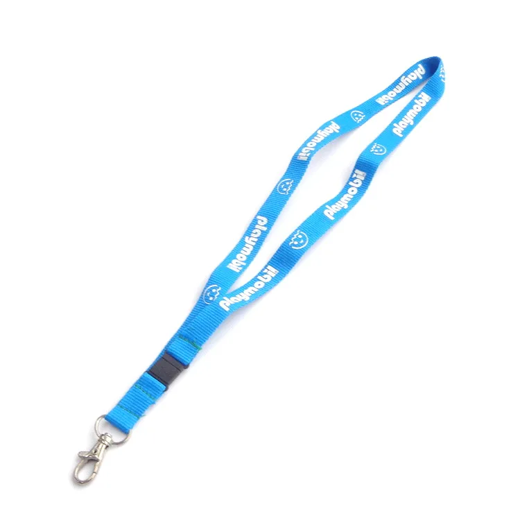Высококачественный шнурок от поставщика на заказ, чистый нейлоновый полиэфирный наручный брелок, медальон, значок на шею, ремешок, держатель для удостоверения личности, логотип, шнурок