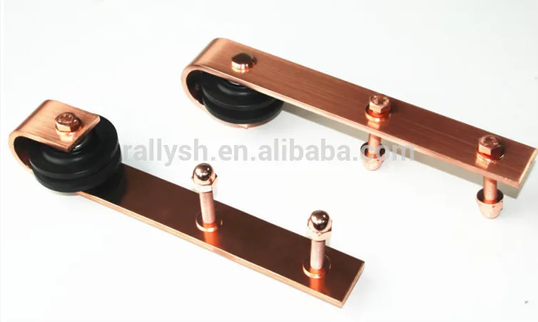 Ромбовидная розовая Золотая фурнитура для двери сарая, подвесная раздвижная дверь из углеродистой стали