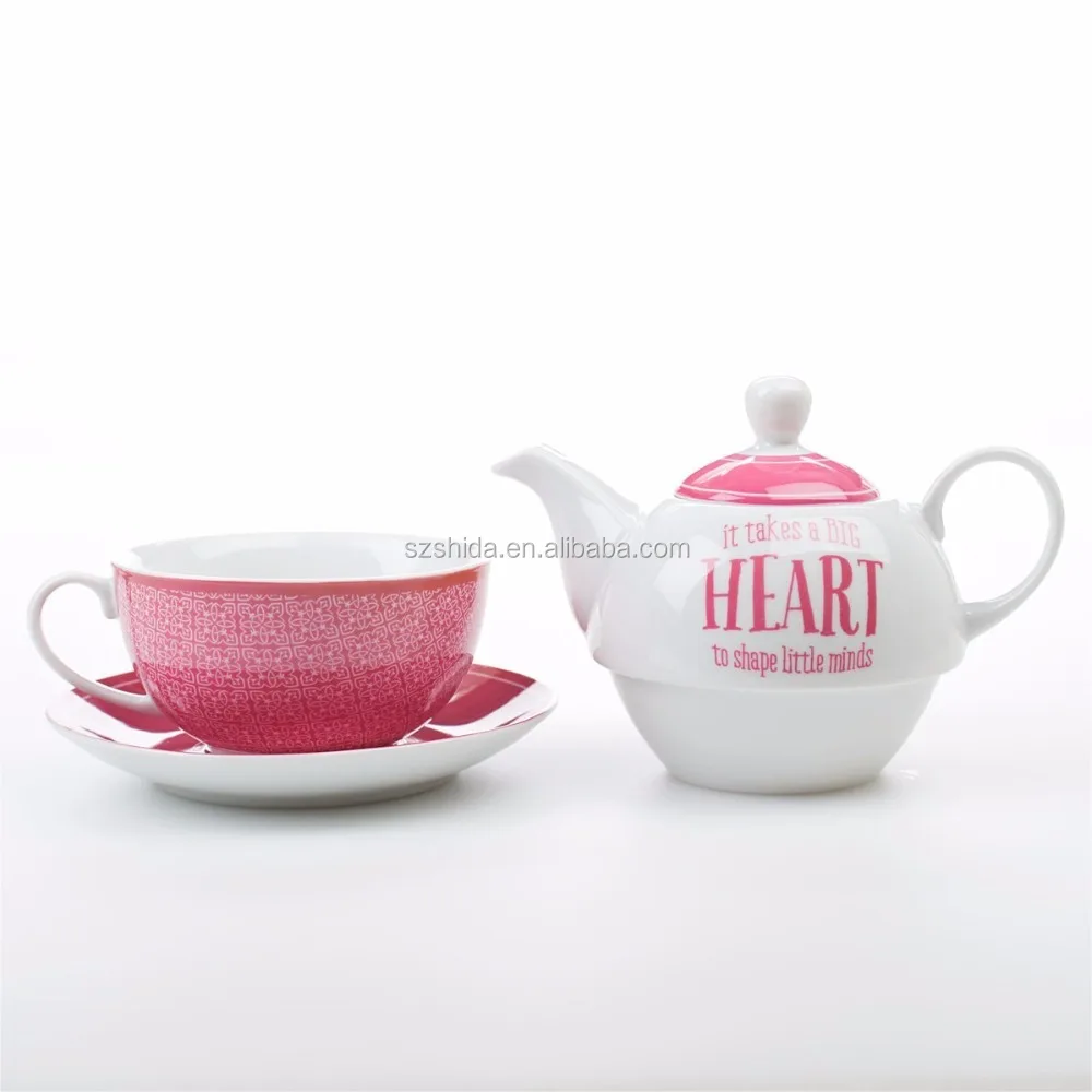 3pcs  Tea pot porcelain/ceramic tea for one set /Tea set with cup saucer