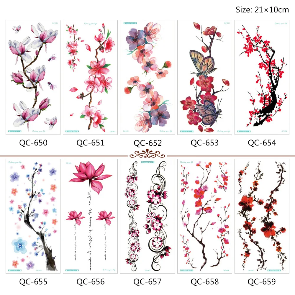 
QC Large Size Tattoo Sticker Temporary Tattoos Arm Body Art Fake Tatoo Waterproof 