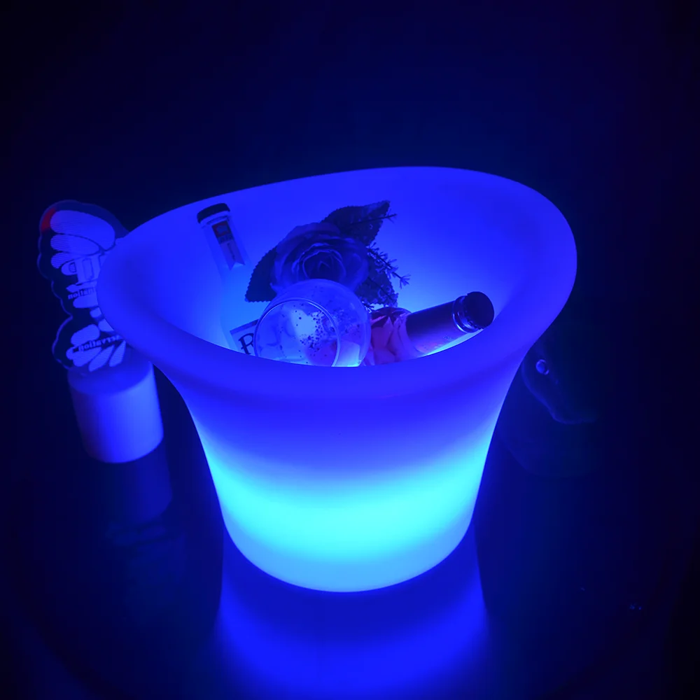 
commercial used 16 colors changing plastic led wine bucket nightclub pub bar party wedding event led portable beer bottle cooler 