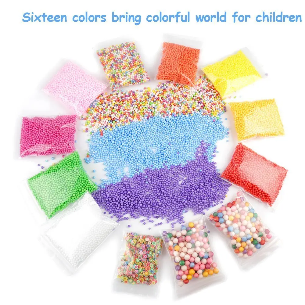 Набор для слайма YIPAI, цветные миниатюрные шарики из пенополистирола, бусины из пенополистирола для творчества «сделай сам» с инструментами для слайма и фруктами