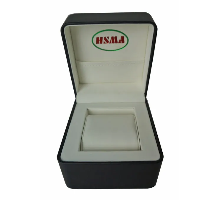 Factory Supply customized watch gift packaging box China made watch display case PU leather round edge plastic wrist watch box