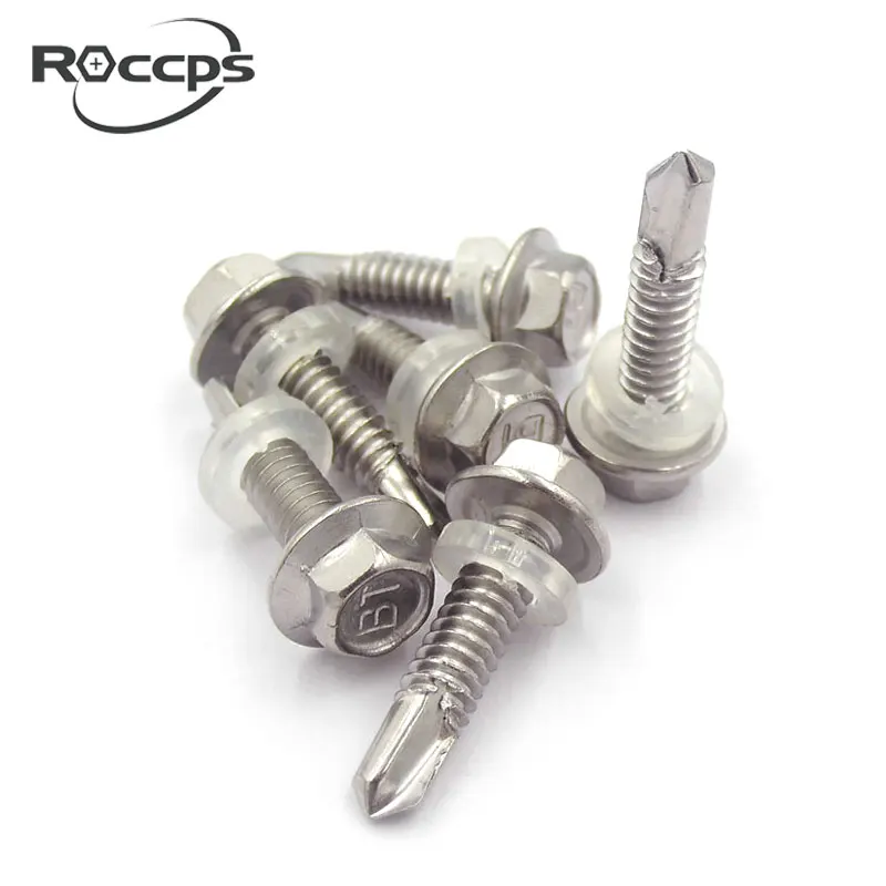 Hex head self-drilling screws SUS410, SUS304, SUS316