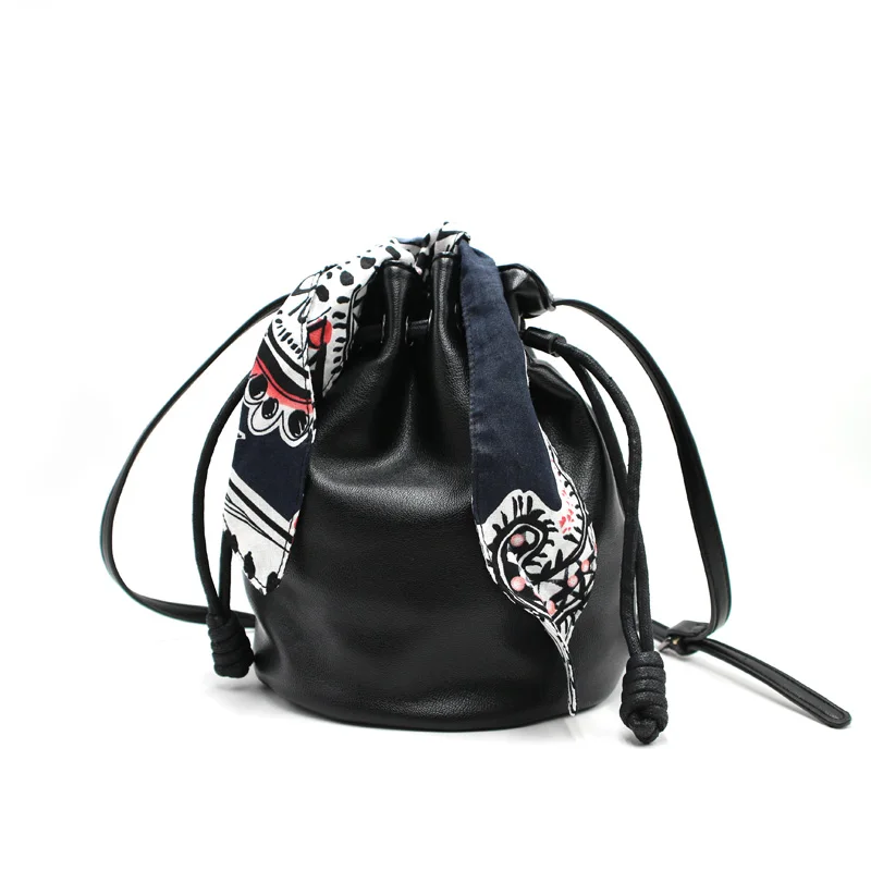 2024 fashion vintage bucket pu leather handbag Custom tote Bags women shoulder bag online shopping factory