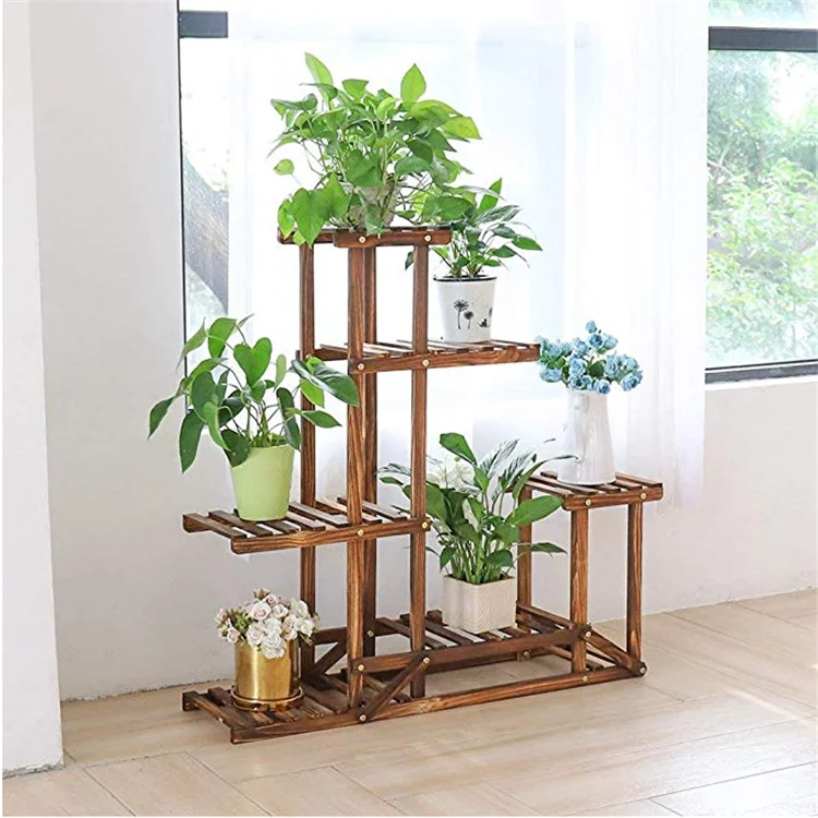
High quality indoor wooden plant stand display flower pot shelf 
