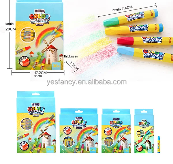 hot selling hexagonal oil pastel wax crayon for children