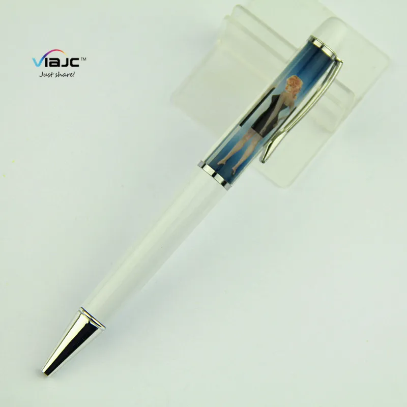 a 3D floater floating liquid ball pen with custom design