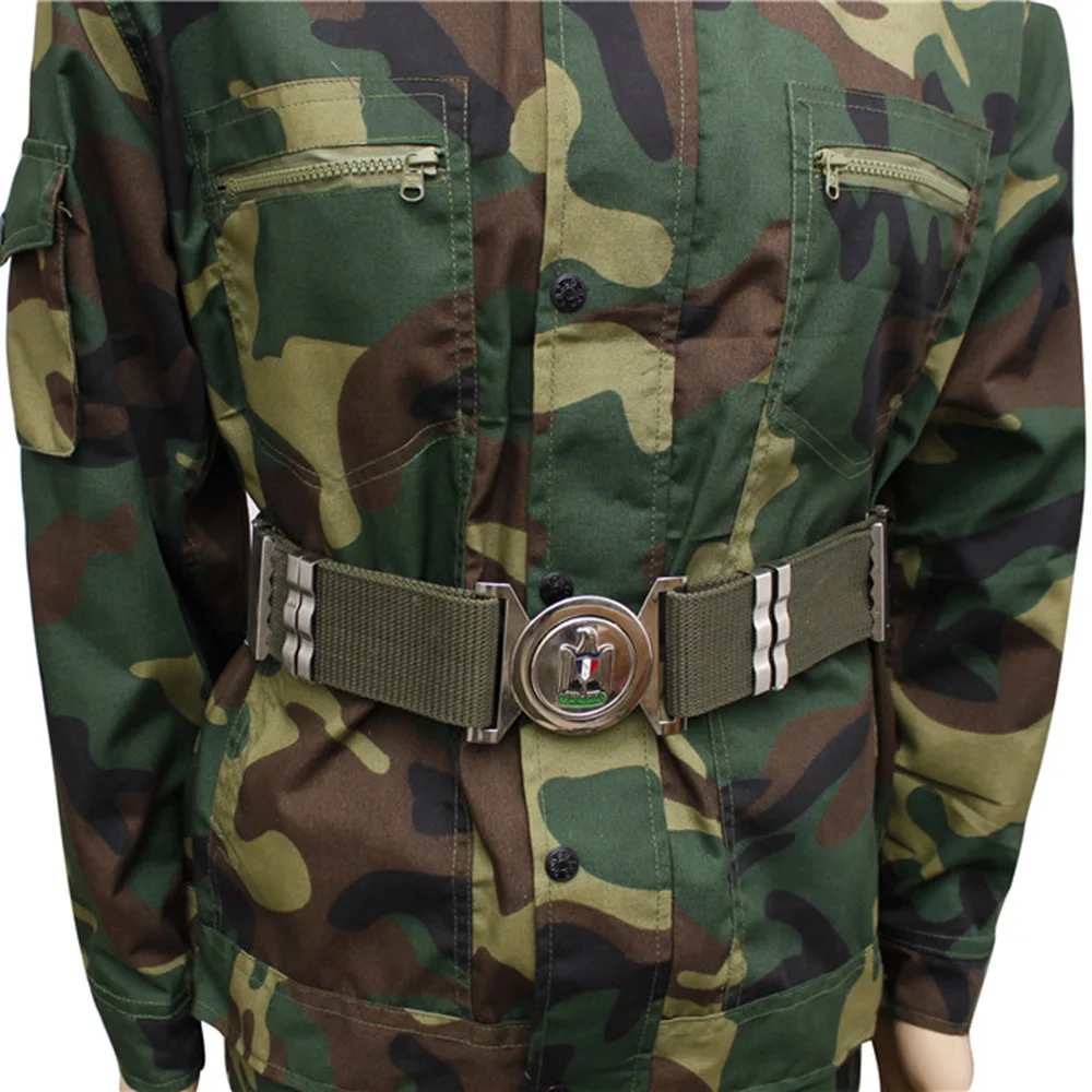 army green double hole men belts military tactical belts fashion nylon material cosplay alloy metal buckle with eagle