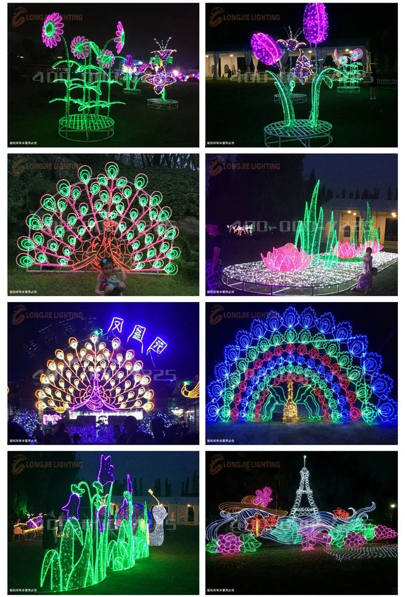 Outside light up reindeer shaped family tinsel christmas garland led decoration