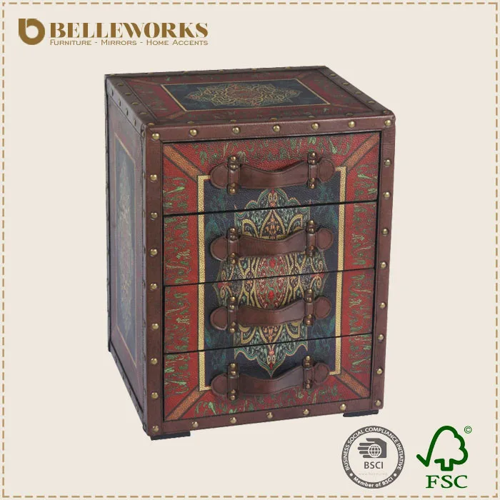 best selling high quality antique leather chest of drawers