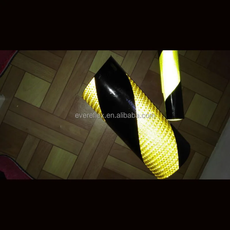 Black and Fluorescent Yellow Reflective Chevron Vinyl for  Hazard Warning