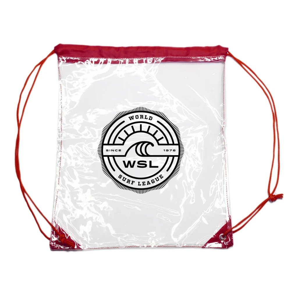 Stock Fashion Promo Clear Drawstring Plastic Make-Up Dust Backpack