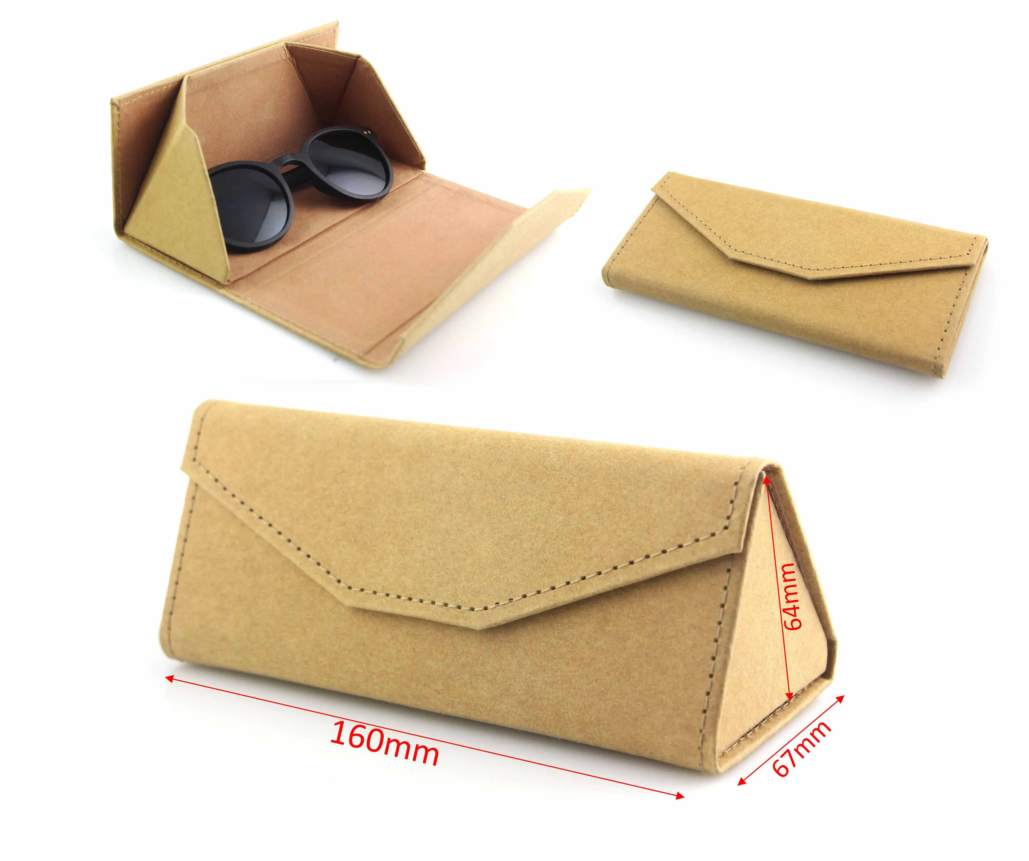 2021 Designer Brand Custom Logo Triangle Sunglasses Paper Box Folding Case Sunglasses Case