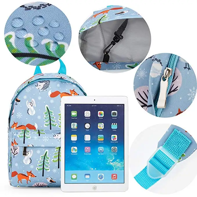Kids Cute Backpack Lightweight Preschool Toddler Backpack for 3-7 Years Old Boys Girls with Cooler Lunch Snack Bag