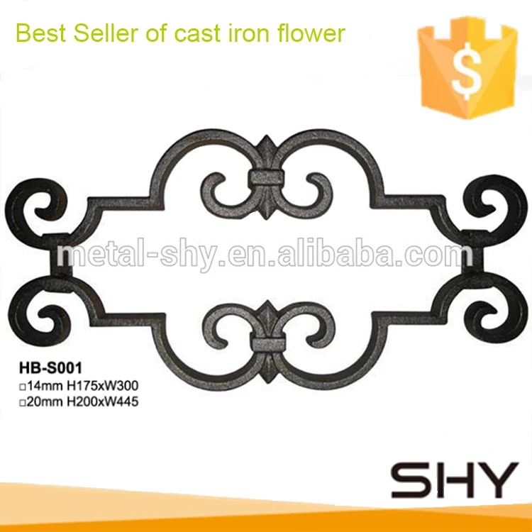 Decorative wrought iron flower leaves metal for wall gate fence