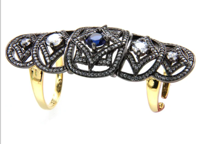 Fashion jewelry 925 silver butterfly flower cz rings Snake-shaped gold-plated silver rings insect-shaped fashionable ring