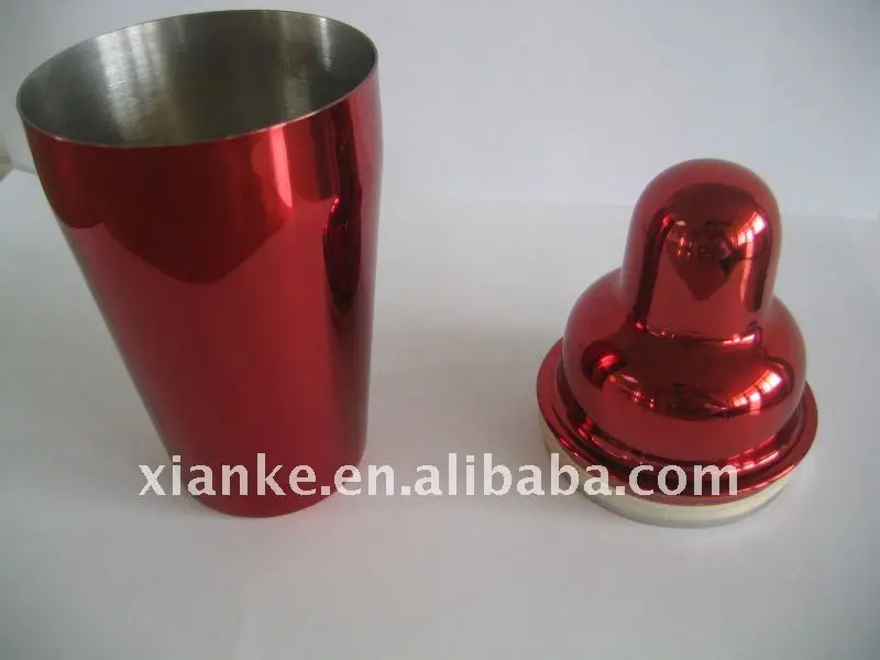 New arrival metal martini shaker red stainless steel cocktail shaker
