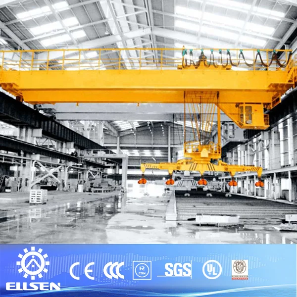 Magnetic overhead crane with magnet lifter
