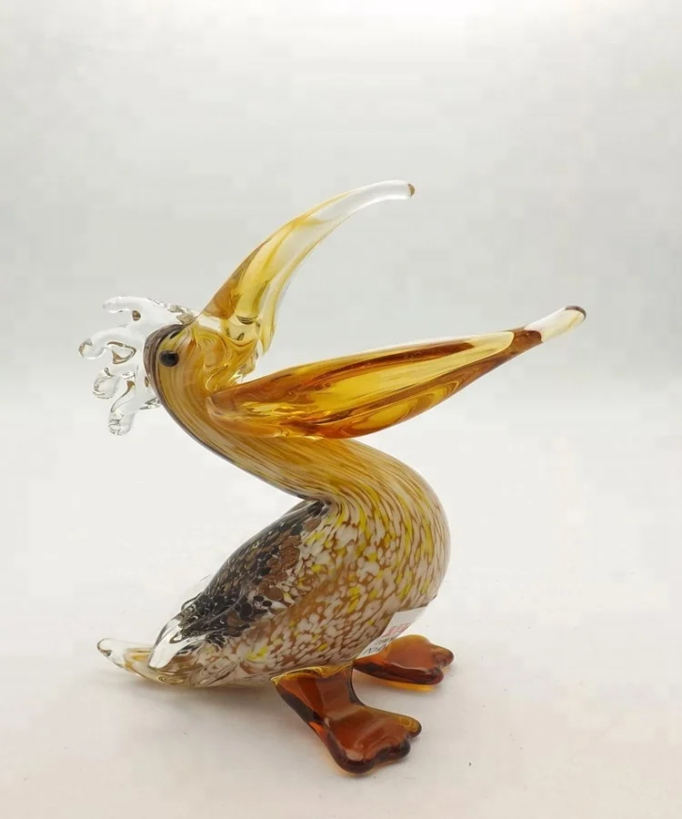 Transparent Color Lubricated Small Murano Art Glass Bird